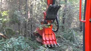 Kubota X080 running an AFE Disc Mulcher made for excavators  Advanced Forest Equipment [upl. by Atidnan]