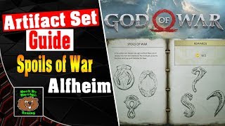 God of War  All Artifact Locations for Alfheim  Spoils of War Artifact Set [upl. by Terrab722]