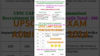 upsc capf assistant Commandant exam admit card upscexam upsc [upl. by Gent]