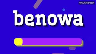 BENOWA  How to pronounce Benowa [upl. by Dituri]