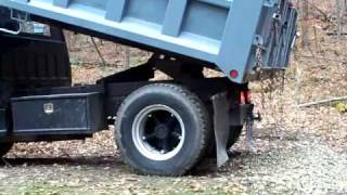 dump truck at Cabin dumping loadMOV [upl. by Attikram]