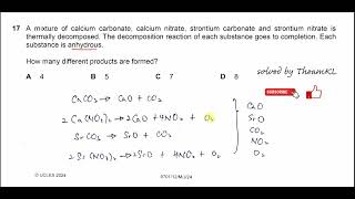 970112MJ24Q17 Cambridge International AS Level Chemistry MayJune 2024 Paper 12 Q17 [upl. by Konstanze]