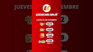 RESULTADO DE LA LOTERIA BOGOTA  LOTERIA QUINDIO Y ASTRO JUEVES 05 de Diciembre🤩 Shorts [upl. by Ahsiekel]