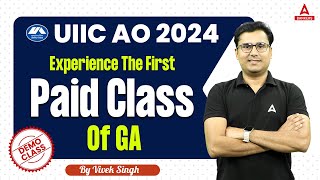 UIIC AO 2024  Experience The First Paid Class of GA  By Vivek Singh [upl. by Faruq]