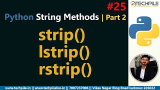 strip function in Python  lstrip and rstrip in Python  How to use it  25 [upl. by Bel]