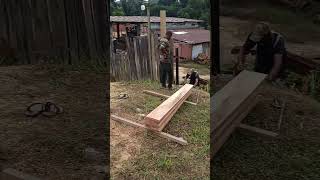 How to repair the wooden gate in the backside of the workshop shortsyoutube [upl. by Nadya228]