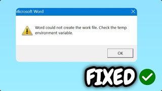 FIXED quotWord could not create the work filequot error [upl. by Yordan]