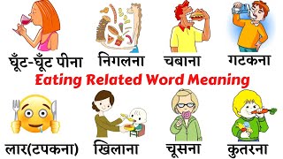 Common English Words with Hindi meaning  Eating Related Words in English  Food English Vocabulary [upl. by Norah]