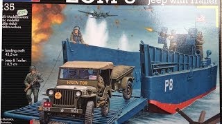 Revell 135 LCM3 amp Jeep Outbox review [upl. by Ahtaga828]