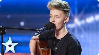 14 Year old songwriter Bailey McConnell impresses with his own song  Britains Got Talent 2014 [upl. by Ramad756]