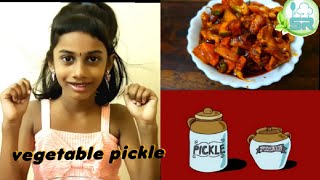 mixed vegetable pickle 😋  instant easy pickle in 10min [upl. by Aelanej]