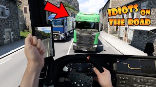 IDIOTS on the road 104  HIDDEN ADMIN Banning people  Real Hands Funny moments  ETS2 Multiplayer [upl. by Trula]