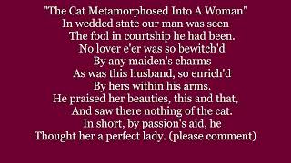 THE CAT METAMORPHISED INTO A WOMAN Song Jean de La Fontaine Lyrics Words text sing along poem poetry [upl. by Akyeluz]