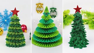 DIY 3 Amazing Paper Christmas Tree Making Ideas  How To Make 3D Christmas Tree  Christmas Crafts [upl. by Notrom]