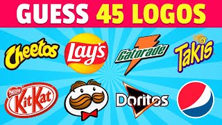 Guess The Logo Quiz  Food amp Drink Edition  45 Logos [upl. by Einalem363]