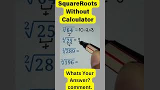 Square Roots Without Calculator  Amazing Try this √196 mathtricks [upl. by Zorana591]