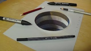 How To Draw A 3d Hole  Trick Art On Paper [upl. by Nivert833]