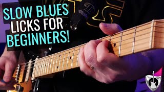 5 SLOW BLUES Guitar Licks For BEGINNERS  and WHY they work [upl. by Enileuqkcaj668]