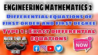 PART 2ENGINEERING MATHEMATICS 2 MODULE DIFF EQN EXACT DIFFERENTIAL EQUATION BY musababa [upl. by Ber225]