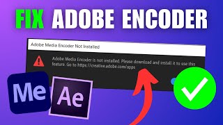 FIX Adobe Media Encoder Not Working With After Effects [upl. by Alvan]