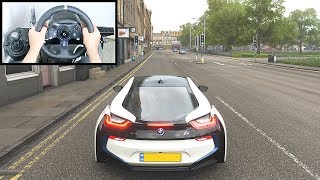 Forza Horizon 4 BMW i8 Steering Wheel  Paddle Shifter Gameplay [upl. by Sivrat630]