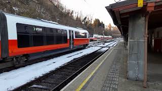 Grenzbahnhof Spielfeld Zug nach Laibach  Elektr und S Bahn nach Bad Radkersburg  Diesel [upl. by Ecilahc]