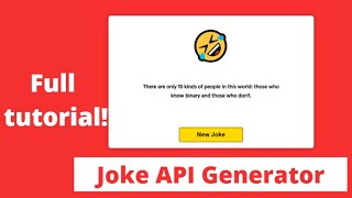 Random Joke Generator Project  Javascript Fetch API [upl. by Renrew2]