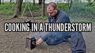 STEAK ON THE BUSHBOX XL STOVE incoming ⛈️ 🌩 thunderstorm [upl. by Eicak]