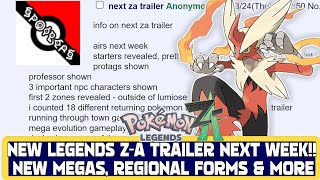 NEW LEGENDS ZA TRAILER NEXT WEEK NEW MEGAS REGIONAL FORMS amp MORE  Pokemon Rumour [upl. by Mayhew]