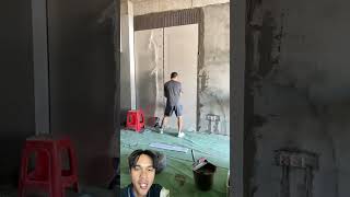 Keramik di dinding tiles construction painting art shortsvideo [upl. by Natsuj]