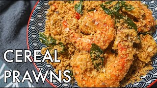 Singapore Cereal Prawns  super easy buttery crispy prawns [upl. by Darbee699]