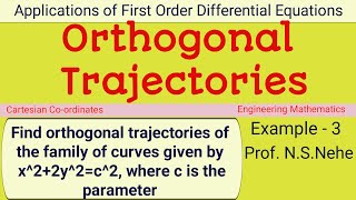 Orthogonal Trajectories  Applications of Differential Eqn  Orthogonal Trajectories x22y2  c2 [upl. by Isej518]