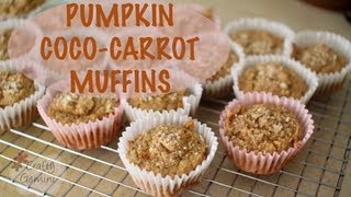 Pumpkin CocoCarrot Muffins Healthy Recipe [upl. by Gnagflow479]