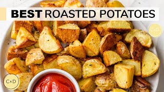 BEST ROASTED POTATOES  how to make oven roasted potatoes [upl. by Sheya180]