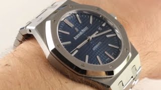 Audemars Piguet Royal Oak Blue Dial 15400ST Luxury Watch Review [upl. by Arres203]