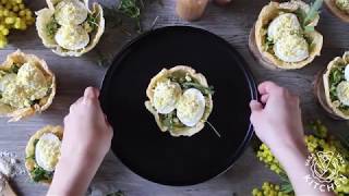 Cestini di caciocavallo con rucola uova e maionese  Ricetta Festa Della Donna [upl. by Ddene371]