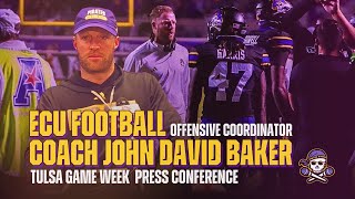 ECU Football Offensive Coordinator Coach Blake Harrell Tulsa game week press conference [upl. by Eidurt446]