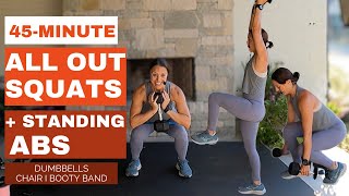 Squat Workout with Standing Abs 45Minutes [upl. by Yenattirb]