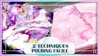 2 TECHNIQUES DÉBUTANT DE POURING ACRYLIQUE  Fluid Art [upl. by Oleg953]