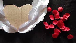 DIY heart wall hanging with paper l Beautiful cardboard craft making ideas 💡 l trending viral diy [upl. by Reich]