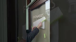 Custom Vinyl on Glass 23 satisfying oddlysatisfying asmr installation shorts signs [upl. by Torrell]