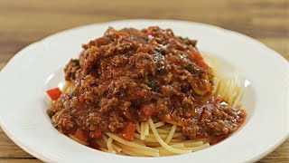 Spaghetti with Meat Sauce Recipe [upl. by Eetnom]