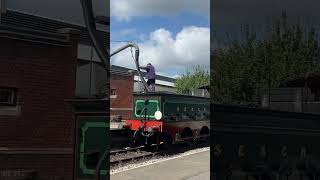 SECR 01 class no65 filling up with water at Sheffield Park station the bluebell railway [upl. by Chalmers]