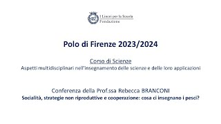 Polo Firenze  Scienze 2324  Profssa Rebecca BRANCONI [upl. by Seale]