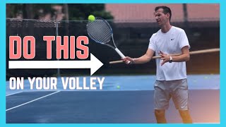 Two Common Mistakes On The Volley  Tennis Volley Technique [upl. by Eimmot866]