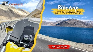 Leh to Pangong lake Road Trip November  Cinematic 4k Video [upl. by Eednil]