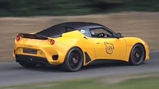 Lotus Evora GT410 Sport amp Lotus Exige Sport 410  Brutal Accelerations  FOS Goodwood [upl. by Ynnaf586]