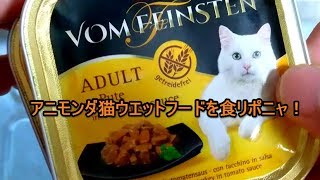 アニモンダ猫ウエットフードをモモとナナが食リポニャン♪ [upl. by Naimaj606]