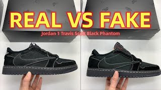 Real vs Fake Travis Scott Air Jordan 1 Black Phantom from Suplook [upl. by Lauritz447]