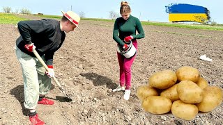 Planting Potato in Ukraine Part 1I One Day in Ukrainian Village [upl. by Norrek819]